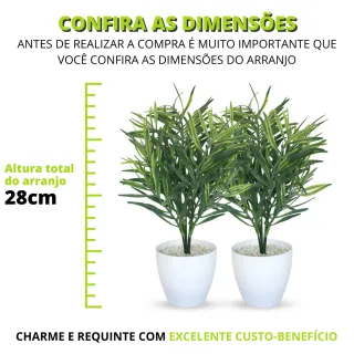Planta Artificial de Bambu Cheia - Arranjos Decorativos Vasinhos - Único