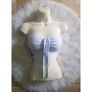 Suplex Cropped Top Feminino Tomara que Caia Com Bojo - Tamanho Único - Vermelho