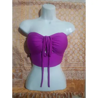 Suplex Cropped Top Feminino Tomara que Caia Com Bojo - Tamanho Único - Vermelho