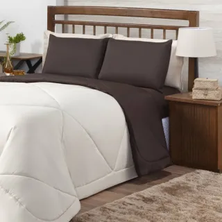 Edredom Dupla Face para Cama de Queen - Frio Inverno - Branco