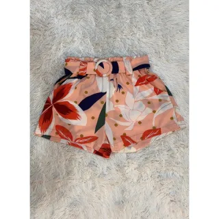 Estampada feminina verão: short crepinho com elastano - X217-AMARELO