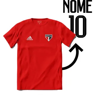 Personalize sua camiseta unissex dryfit respirável com nome e número - Santo Paulo Futebol
