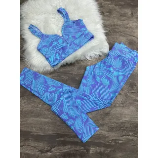 Calça Legging com Top Fitness Conjunto Babado - Preto