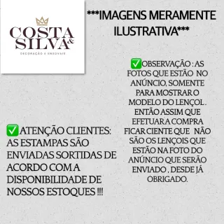 Estampas Florais e Geométricas - Lencol Casal Padrão Avulso com Elástico - Único