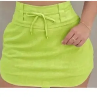 Saia curta de linho - Verde