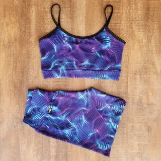 Conjunto de Academia Feminino: Top e Short Fitness - Estampa 05