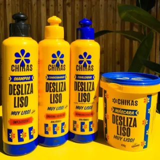 Tecnologia de Liso Duradouro - Kit Chikas Cosmeticos: Shampoo + Condicionador + Mascara + Finalizador - Único