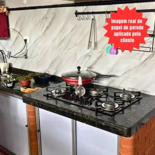 Rolo de Papel de Parede Autoadesivo Mármore Premium 4,5m x 60cm - Cinza