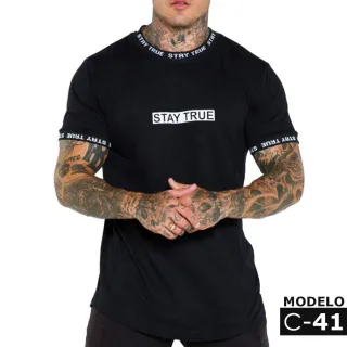 Alto Padrão Camisetas Masculinas Fit Premium Blusa Algodão - Preta