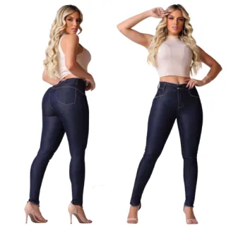 Calça Feminina Efeito Levanta Bumbum Cintura Alta em Jeans Lycla - 15