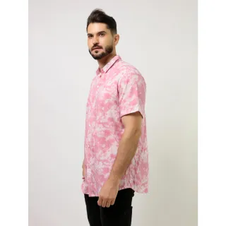 Camisa Manga Curta Masculino Floral Rose Claro - M