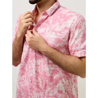 Camisa Manga Curta Masculino Floral Rose Claro - M