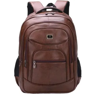 Mochila Grande de Couro Preta Reforçada - Marron