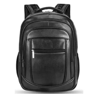 Mochila Grande de Couro Preta Reforçada - Marron