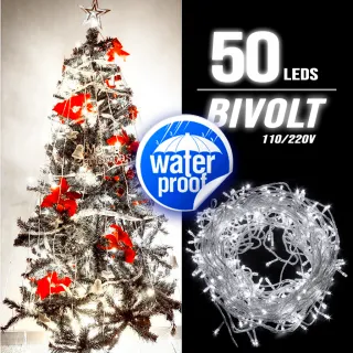 Enfeite Natalino Luz Pisca Pisca Led Bivolt 5M 8 Funções Árvore Natal - Colorido