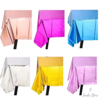 Plástico Metalizado Brilho Toalha de Mesa Para Decoração de Festa - Dourado