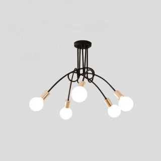 Lustre Pendente Assimétrico Sputnik Laço 5 Lâmpadas - Branco