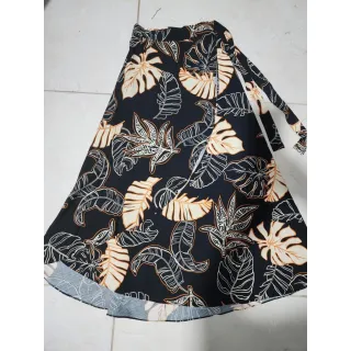 Amarração Estampa Floral Saia Longa Envelope Feminina Fenda - estampa 16