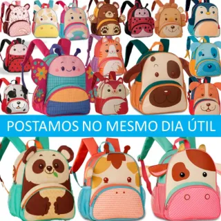 Pequena mochila infantil para passeio ou creche, pet menino menina - Zebra