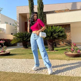 Calça Jeans Wide Leg Feminina Pantalona - Cintura Alta Premium - WD-LENDA