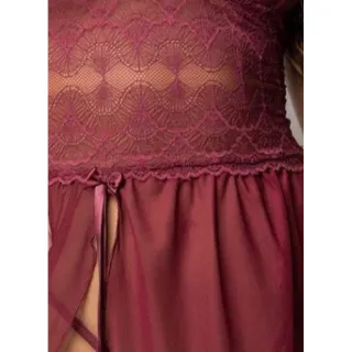 Pijama curto feminino Andreza em tule e renda, transparência elegante e sensual - Raryel - Branco