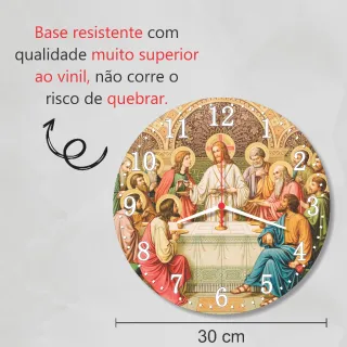 Relógio Decorar Parede Santa Ceia 30cm - Único