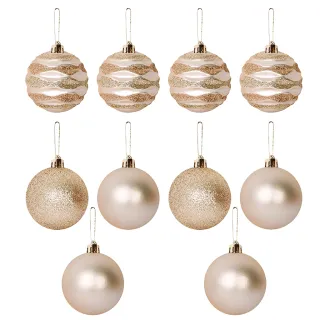 Enfeite Arvore de Natal Bola Grande Vermelha 7cm - Kit com 10 - Kit 10 Diamante Dourado de 7cm
