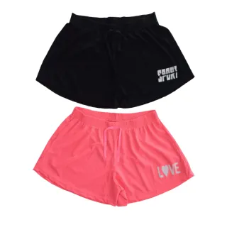 O Mais Confortável Kit Feminino de Verão com 2 Shorts Canelado - Preto / Verde  Florescente
