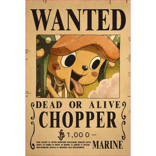 Decoração para parede Premium Wanted One Piece - Autocolante Kit ou Unitário - Franky