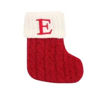 Pingentes de Natal Letras Vermelhas Floco de Neve Meias Árvore - C