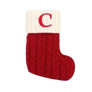 Pingentes de Natal Letras Vermelhas Floco de Neve Meias Árvore - C