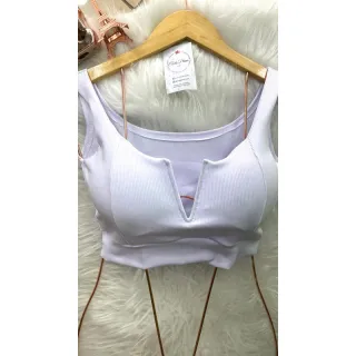 Moda Blogueira Verão Cropped Top Alça Feminina Decote Em V Aro Cod-CPAV com bojo - Preto