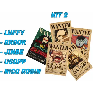 Decoração para parede Premium Wanted One Piece - Autocolante Kit ou Unitário - Franky