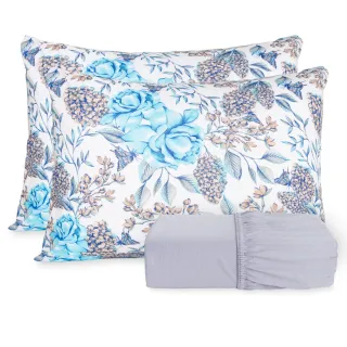 Lençol King Size - Jogo completo com qualidade e conforto - Malha Gel Lilas Borboleta