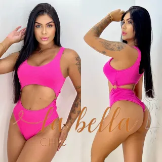 Hot Pants Biquíni Maiô Cavado Decotado Lateral Trançado Costa Nua - Carol Roxo Texturizado