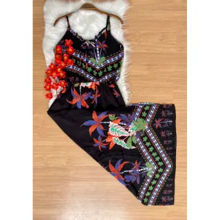 Coleção Verão Vestido Longo em Viscose - Estampa 25