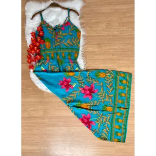 Coleção Verão Vestido Longo em Viscose - Estampa 25