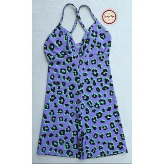 Macaquinho de Academia Feminino Suplex Alcinha Cruzado - Fitness Curto - Ref.002