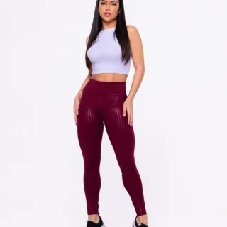 Calça Modeladora Feminina Wolfox Cintura Alta Brilho Molhado Academia Fitness - Verde Militar