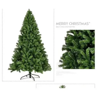 Árvore de Natal Pinho Verde - Tamanho 150cm/180cm/210cm - 300/500/750 Galhos com Suporte - folhas tradicionais 180CM