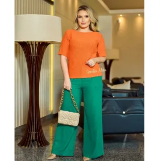 Tricô Manga Curta Blusa C/Elastano - Roxo