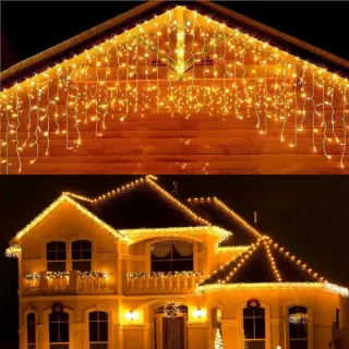 Decoração Natal Festas Cascata 400 Led's Branco frio/Branco quente/Colorido 10m