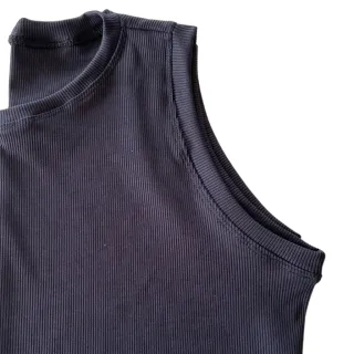 Promoção Blusa Feminina Regata Canelada Básica - Trabalho, Festas, Verão - Branco