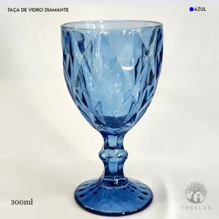 Taças de Vidro Diamante Transparente - Jogo com 6 unidades - Rainbow 300ml