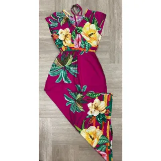 Moda Evangélica Vestido Estampado Manga Curta Viscose Fenda Lateral - estampa 15