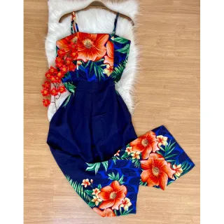 Coleção Verão Macacão Viscose - Estampa 09