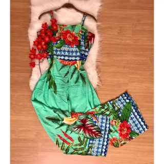 Coleção Verão Macacão Viscose - Estampa 09