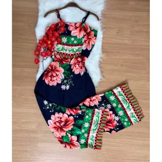 Coleção Verão Macacão Viscose - Estampa 09