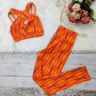Calça + Top Fitness SUPLEX Conjunto 3em1 - ESTAMPADO *02