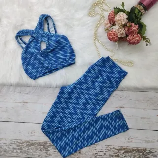 Calça + Top Fitness SUPLEX Conjunto 3em1 - ESTAMPADO *02